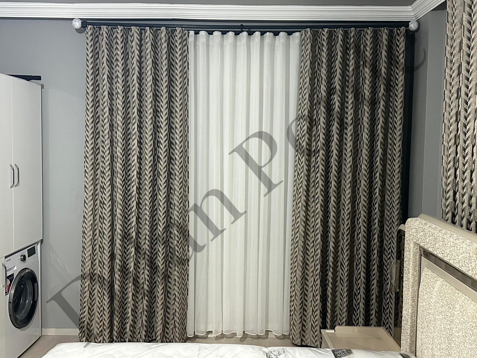 Chevron Desenli Modern Fon